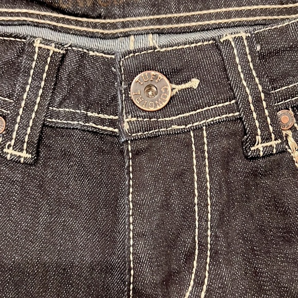 Cowgirl Tuff “golden” dark wash and gold embellished denim shorts - Picture 6 of 9